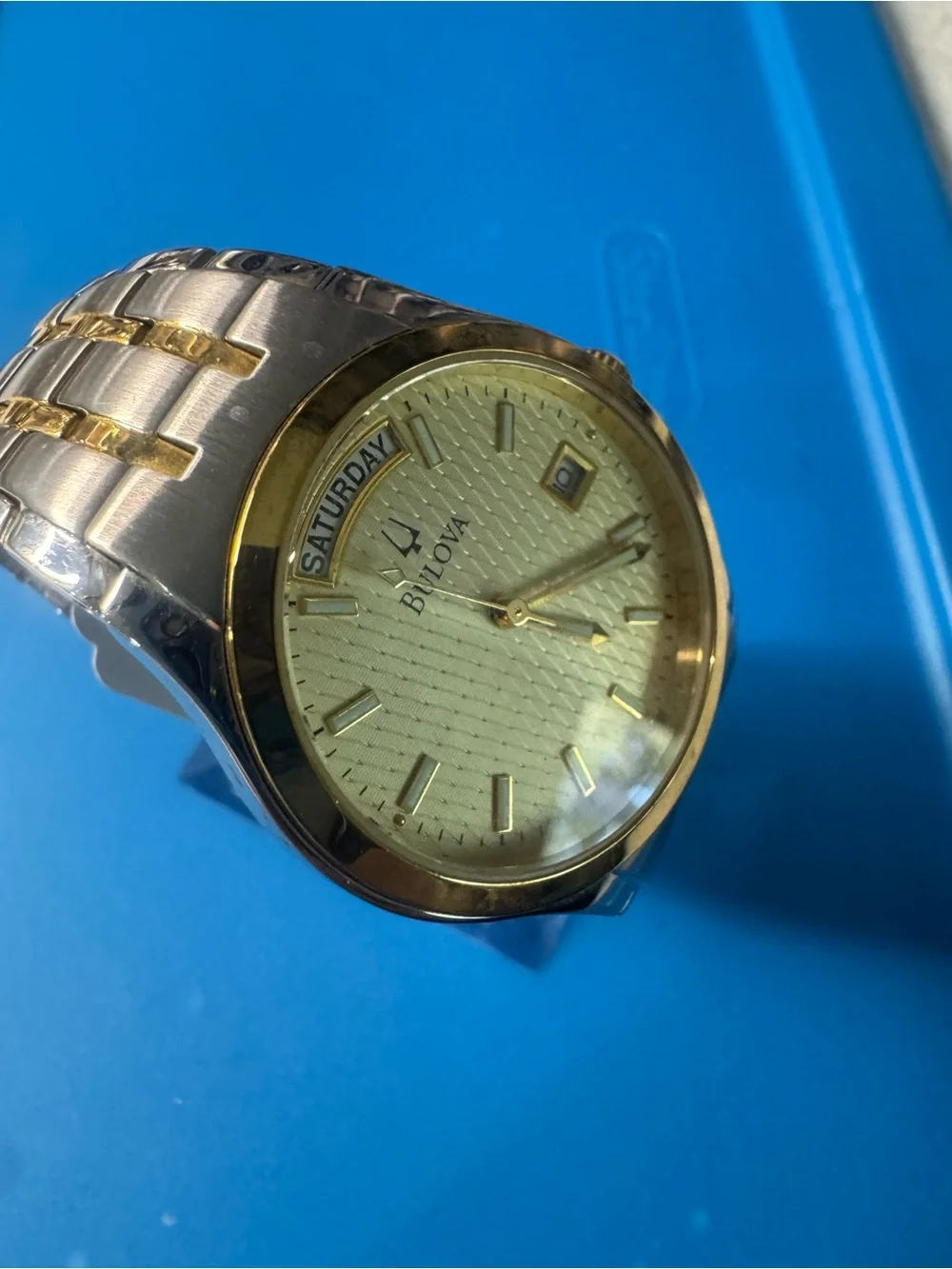 Bulova Gold and Silver Men's Day-Date Watch